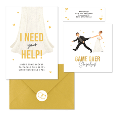 Hochzeitskartenset lustige Illustration 'Game over'