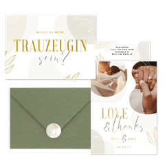 Hochzeitskartenset Boho Formen und Zweige