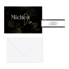 Hochzeitskartenset elegantes Schwarz mit Gold