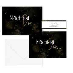 Hochzeitskartenset elegantes Schwarz mit Gold