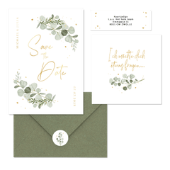 Hochzeitskartenset Aquarellzweige Eukalyptus