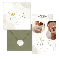 Hochzeitskartenset Boho Formen und Zweige