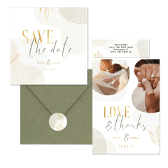 Hochzeitskartenset Boho Formen und Zweige