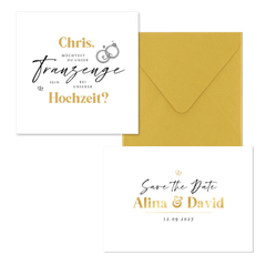 Hochzeitskartenset schlichter Schriftzug in Handschrift