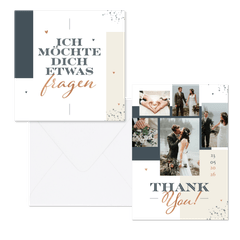 Hochzeitskartenset grafische Farbflächen