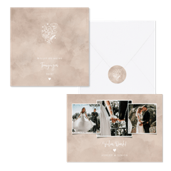 Hochzeitskartenset Altrosa Auqarell