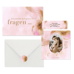 Hochzeit - Bohemian Aquarell rosegold 2