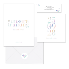 Hochzeitskarten holografische Typographie