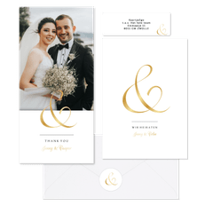 Hochzeitskartenset minimalistisch Ampersand