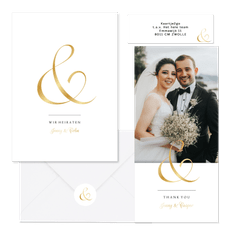 Hochzeitskartenset minimalistisch Ampersand