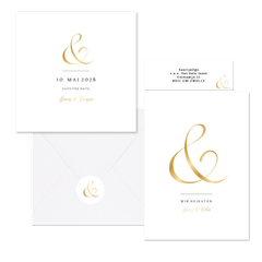 Hochzeitskartenset minimalistisch Ampersand