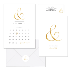 Hochzeitskartenset minimalistisch Ampersand