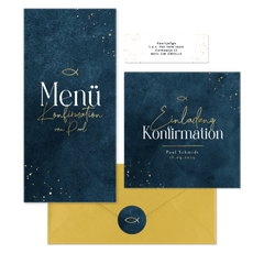 Konfirmation - Goldschrift dunkelblau 