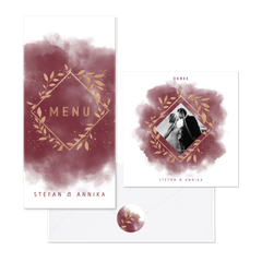 Hochzeitskartenset botanischer Rahmen auf Aquarell