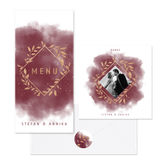 Hochzeitskartenset botanischer Rahmen auf Aquarell