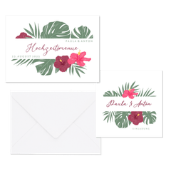 Hochzeitskartenset Papeterie mit Hibiskus