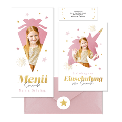 Einschulung - Fotorahmen Einhorn & Schultüte