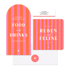 Hochzeit - Colorblocking Streifen rosa-orange