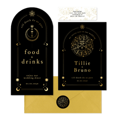 Hochzeit - Astrologie Symbole Schwarz Gold 