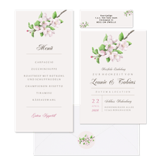 Hochzeitskartenset natürliche Apfelblüten