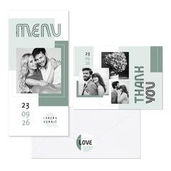 Hochzeitskartenset grafisches Design in Grün