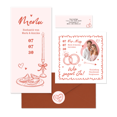 Hochzeit - Doodles in Rosa 