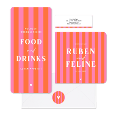 Hochzeit - Colorblocking Streifen rosa-orange