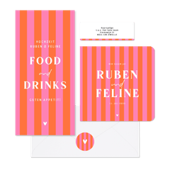 Hochzeit - Colorblocking Streifen rosa-orange