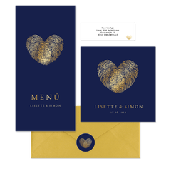 Hochzeitskartenset goldener Fingerabdruck