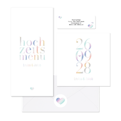 Hochzeitskarten holografische Typographie