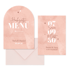 Hochzeit - Rosa Aquarell Typografie 