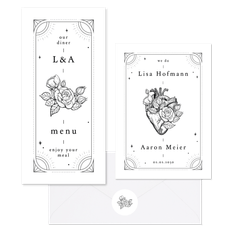 Hochzeit - Tattoo Linienzeichnung schwarz und weiß 