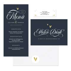 Hochzeitskartenset klassische Schreibschrift