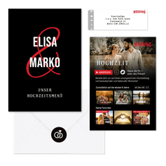 Hochzeitskarten im Streamingdienst-Look