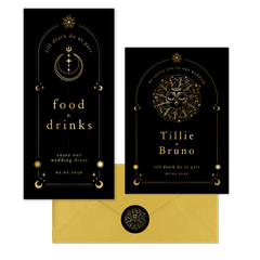 Hochzeit - Astrologie Symbole Schwarz Gold 