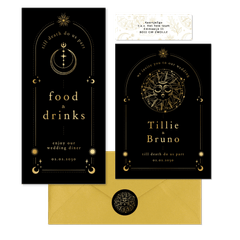 Hochzeit - Astrologie Symbole Schwarz Gold 