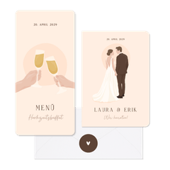 Hochzeit illustrationen auf Beige Brautpaar M