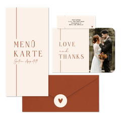 Hochzeit - Terracotta Strich auf Beige minimalistisch 