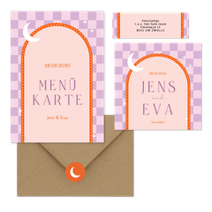 Hochzeit - Lila Karomuster mit Bogen