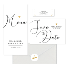 Hochzeit - Kalligrafie schwarz weiß schlicht