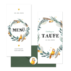 Taufe - Papagei Federkranz