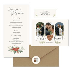 Hochzeitskartenset Dirndl & Lederhose