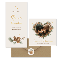 Hochzeit - Tannenzweige Herz Rahmen zur Winterhochzeit 