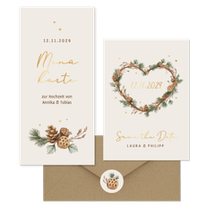 Hochzeit - Tannenzweige Herz Rahmen zur Winterhochzeit 