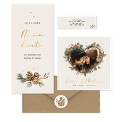 Hochzeit - Tannenzweige Herz Rahmen zur Winterhochzeit 