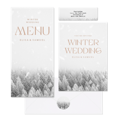 Hochzeitskartenset weißer Winterwald