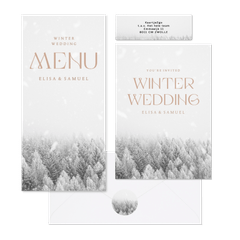 Hochzeitskartenset weißer Winterwald