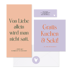 Hochzeitskartenset mit witzigen Texte