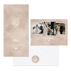 Hochzeitskartenset Altrosa Auqarell