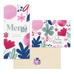 Hochzeitskartenset Aquarellblumen